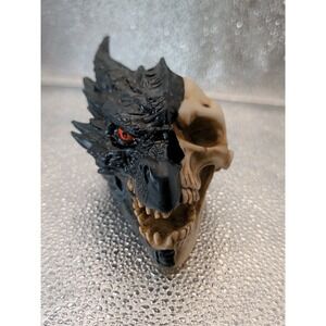 5"W Black Dragon Skull Figurine Ornament Home Decor Unique Gift